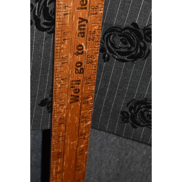Calvin Klein Long Blazer Women's 12 Black Rose Silhouette Pattern Noir Floral - Picture 10 of 12
